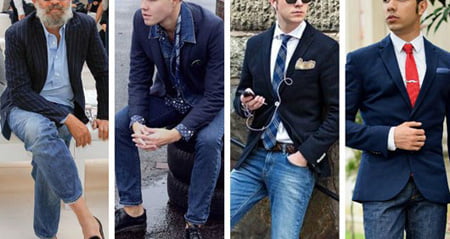 کت آبی شلوار جین