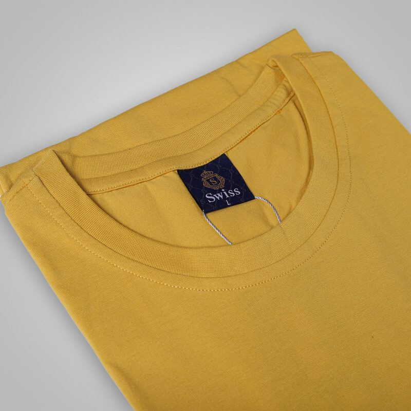 تی شرت یقه گرد رنگ طلایی کد 6205 جزییات