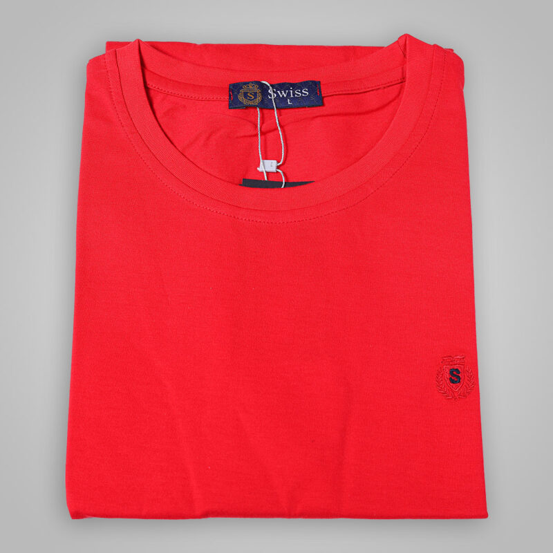 تی شرت یقه گرد رنگ قرمز کد 6206