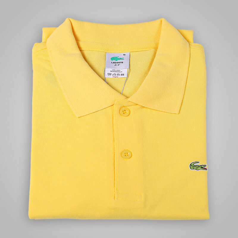 تی شرت یقه دار رنگ زرد کد 6213
