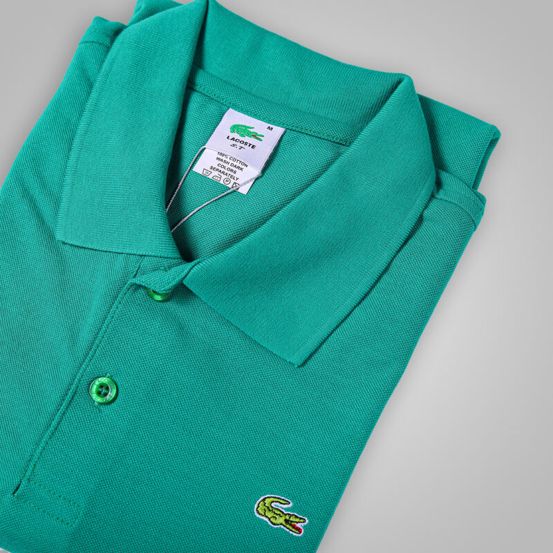 تی شرت یقه دار رنگ سبز کد 6214 جزییات