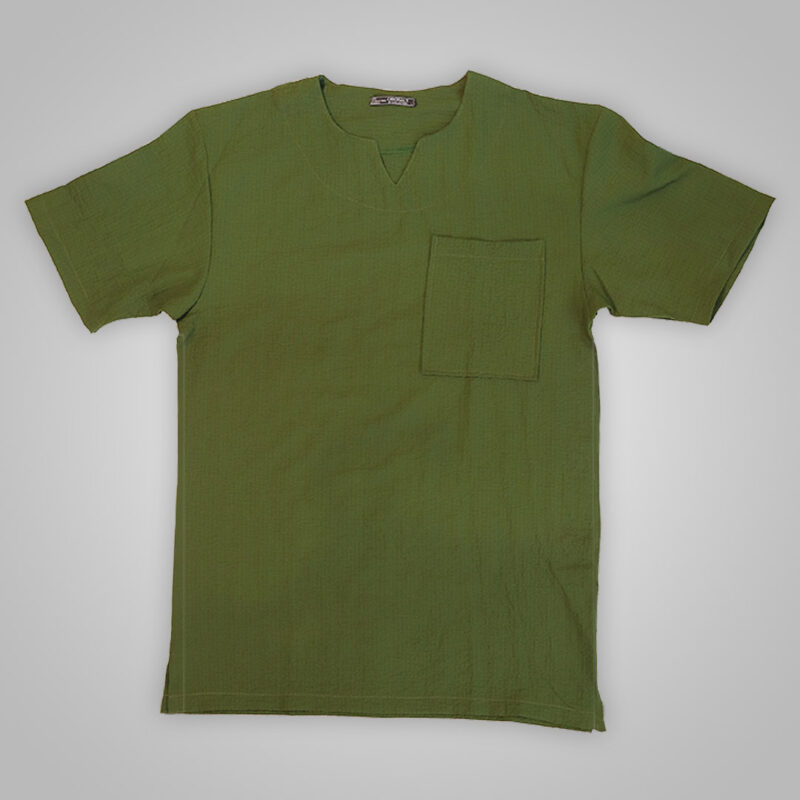 تی شرت یقه کوبایی رنگ سبز
