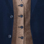 کت شلوار کمبین کج راه ژیله دورو سرمه ای روشن کد 1444 ژیله رنگ خاکی