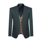 کت شلوار کمبین کج راه ژیله دورو یشمی کد 1447 کت